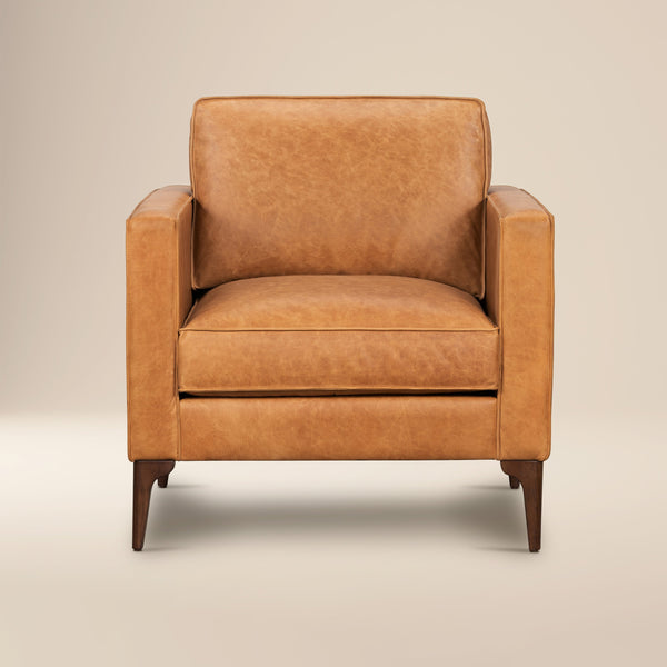 Leather Lounge Chair | Cognac Tan