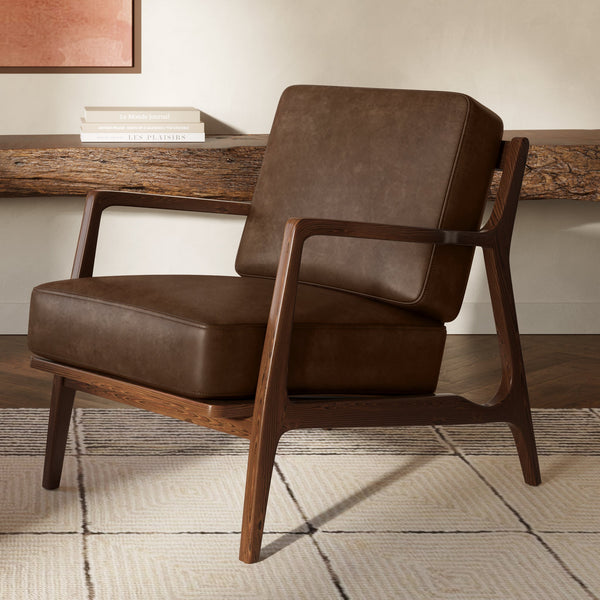 Leather Lounge Chair | Cocoa Brown