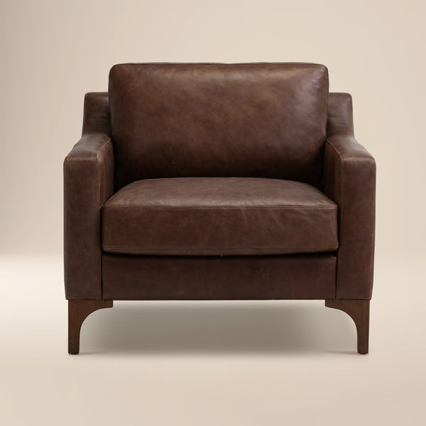 Sorrento Leather Lounge Chair | Chocolate Brown