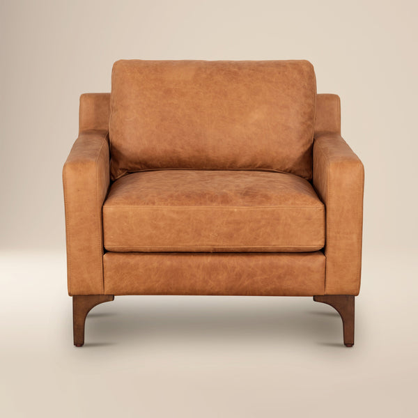 Leather Lounge Chair | Cognac Tan