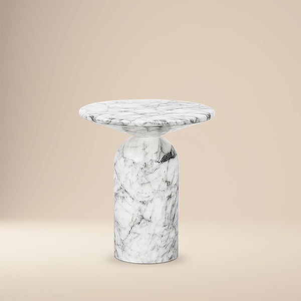 Wels End Table | White Marble