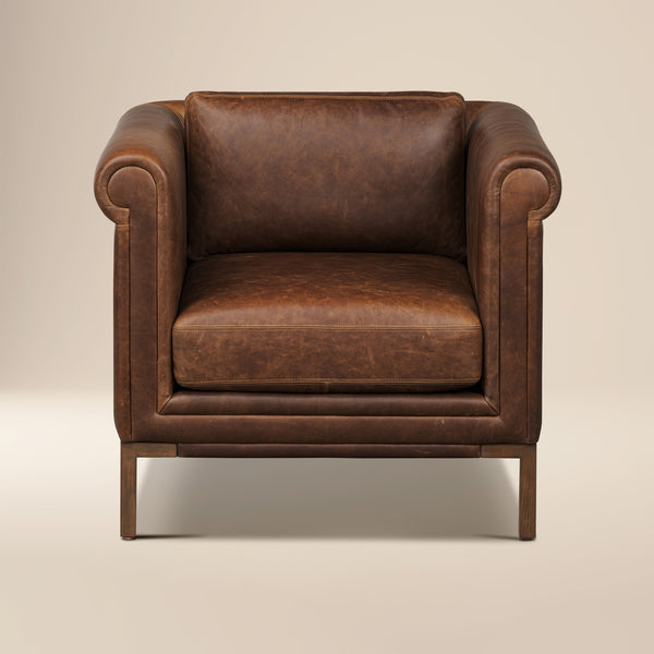 Bruges Leather Lounge Chair | Chocolate Brown