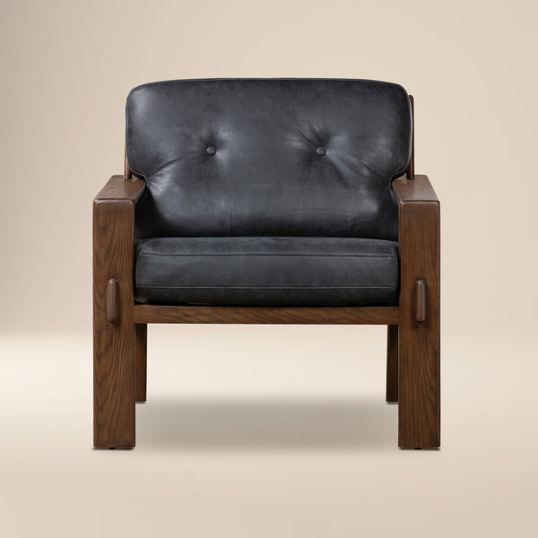 Leather Lounge Chair | Onyx Black