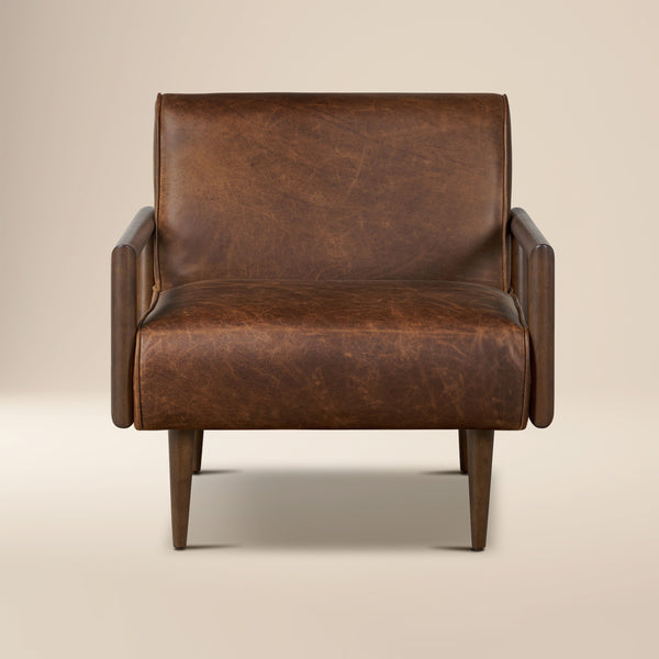 Viborg Leather Lounge Chair | Chocolate Brown