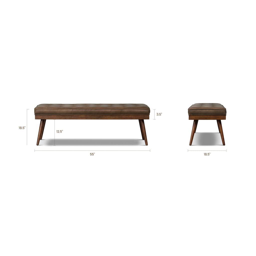 Leather Bench | Cocoa Brown