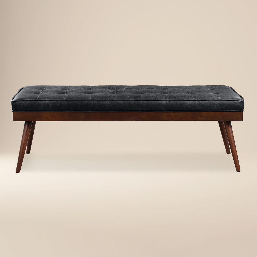 Leather Bench | Onyx Black