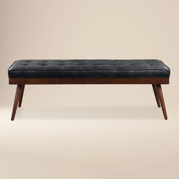 Leather Bench | Onyx Black