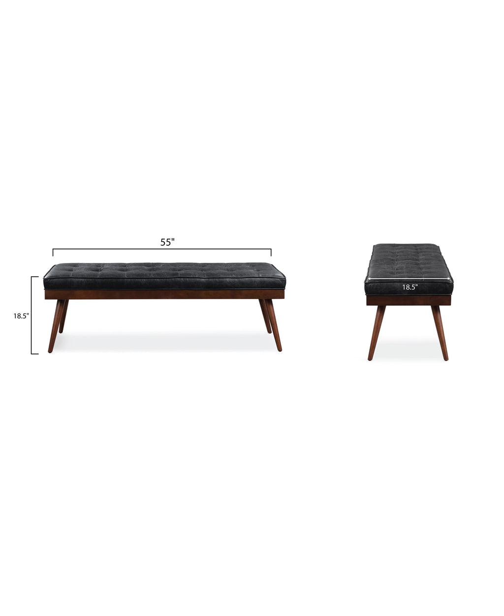 Leather Bench | Onyx Black