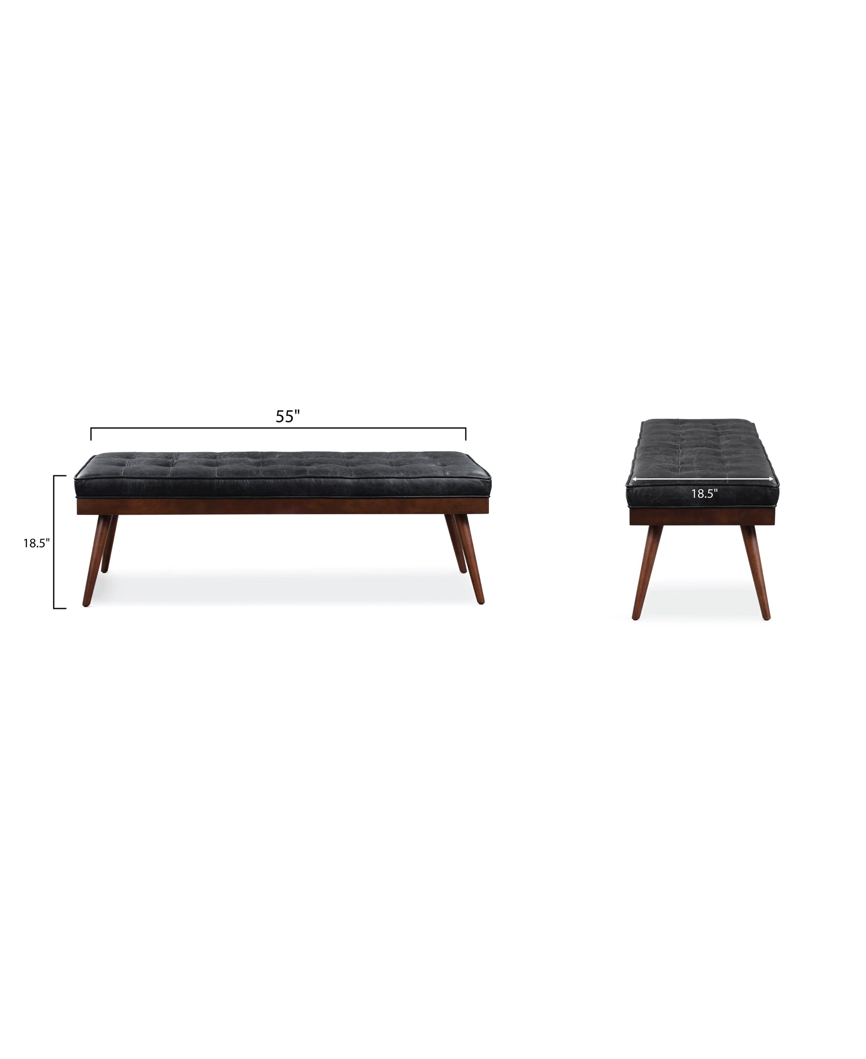 Leather Bench | Onyx Black