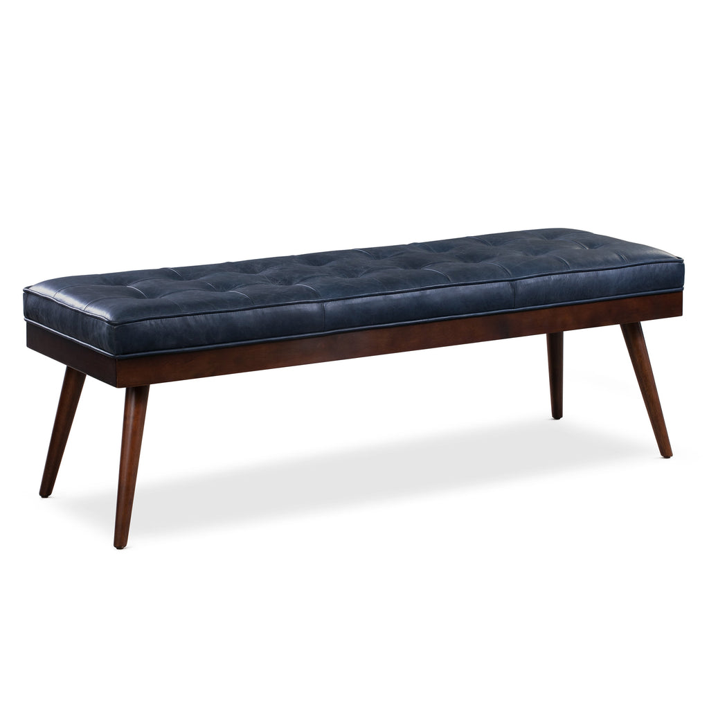 Leather Bench | Midnight Blue