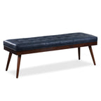 Leather Bench | Midnight Blue