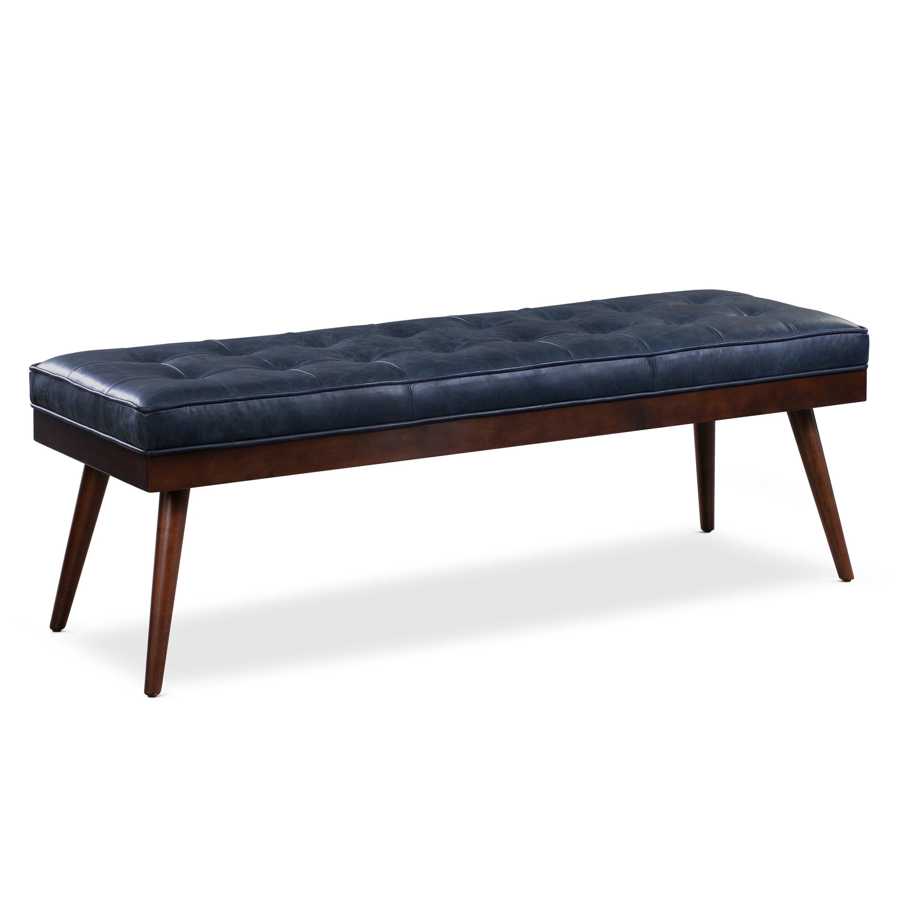 Leather Bench | Midnight Blue