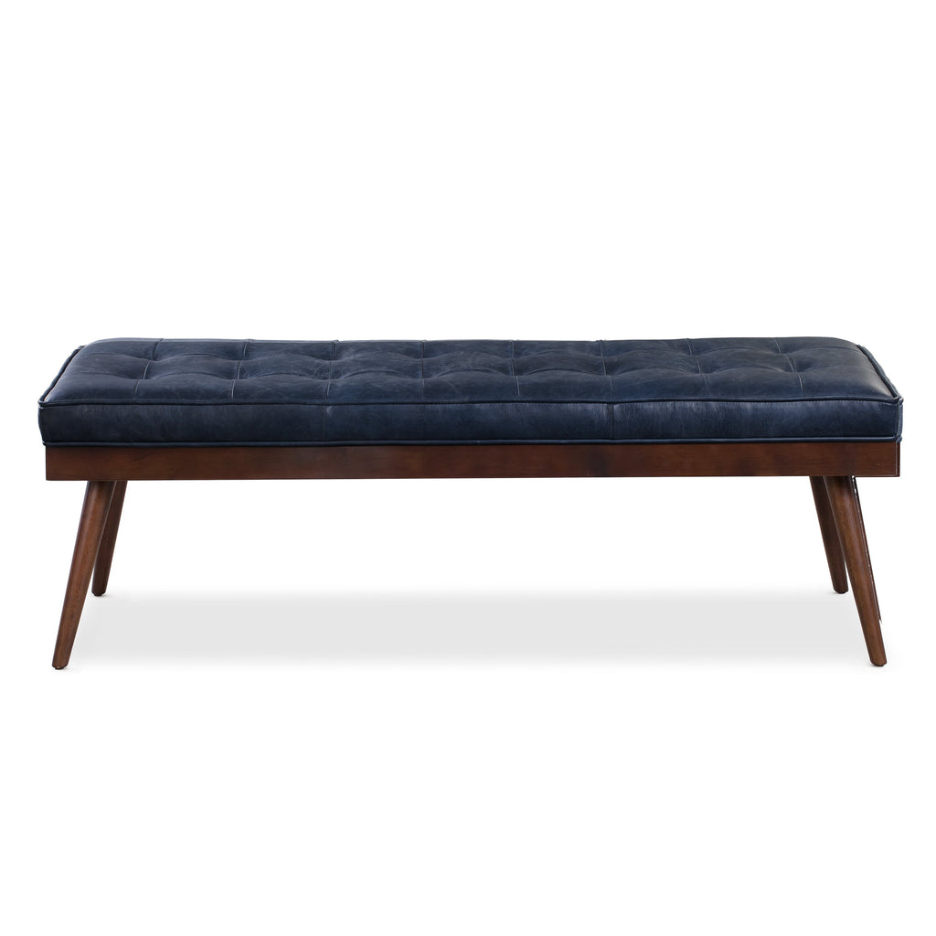 Leather Bench | Midnight Blue