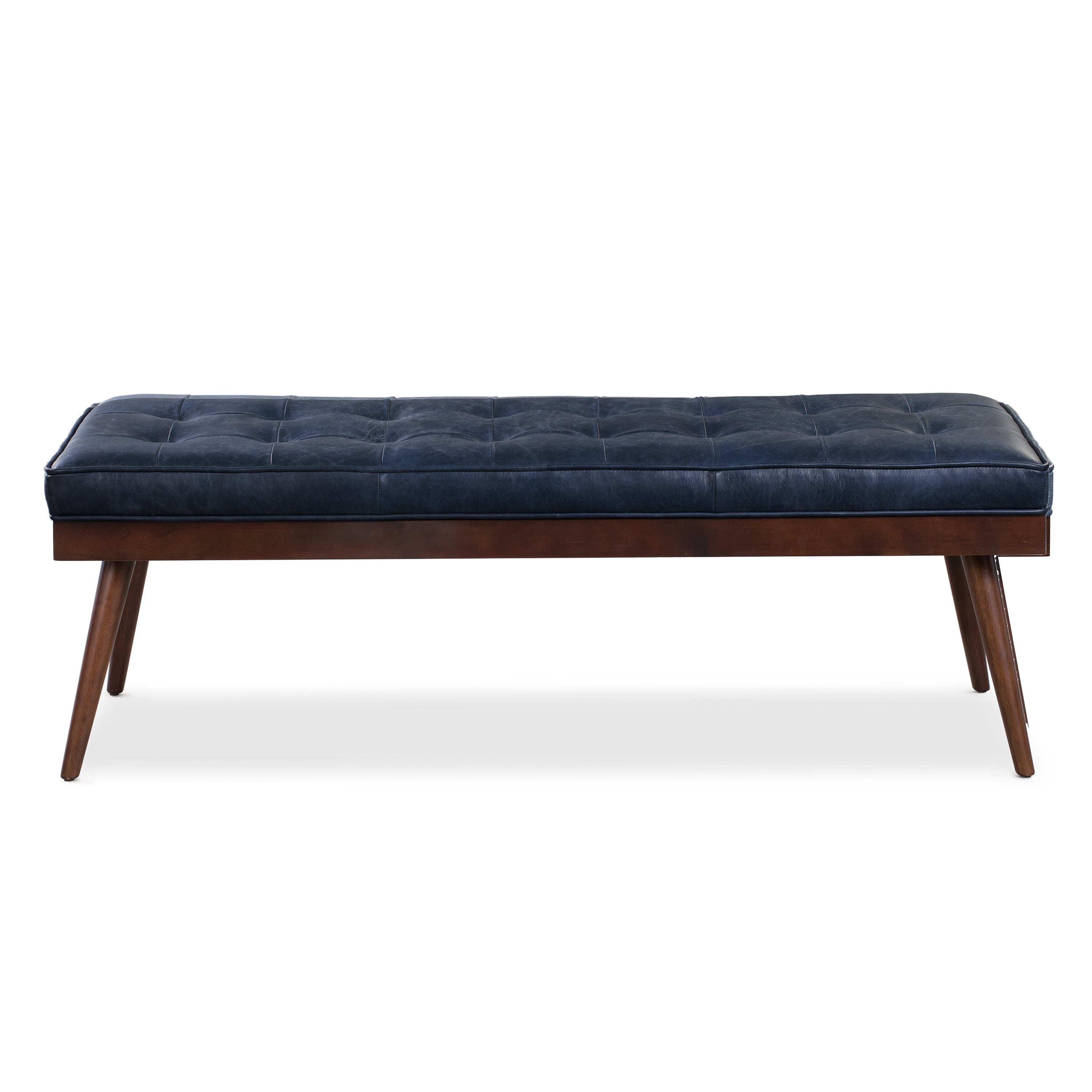 Leather Bench | Midnight Blue