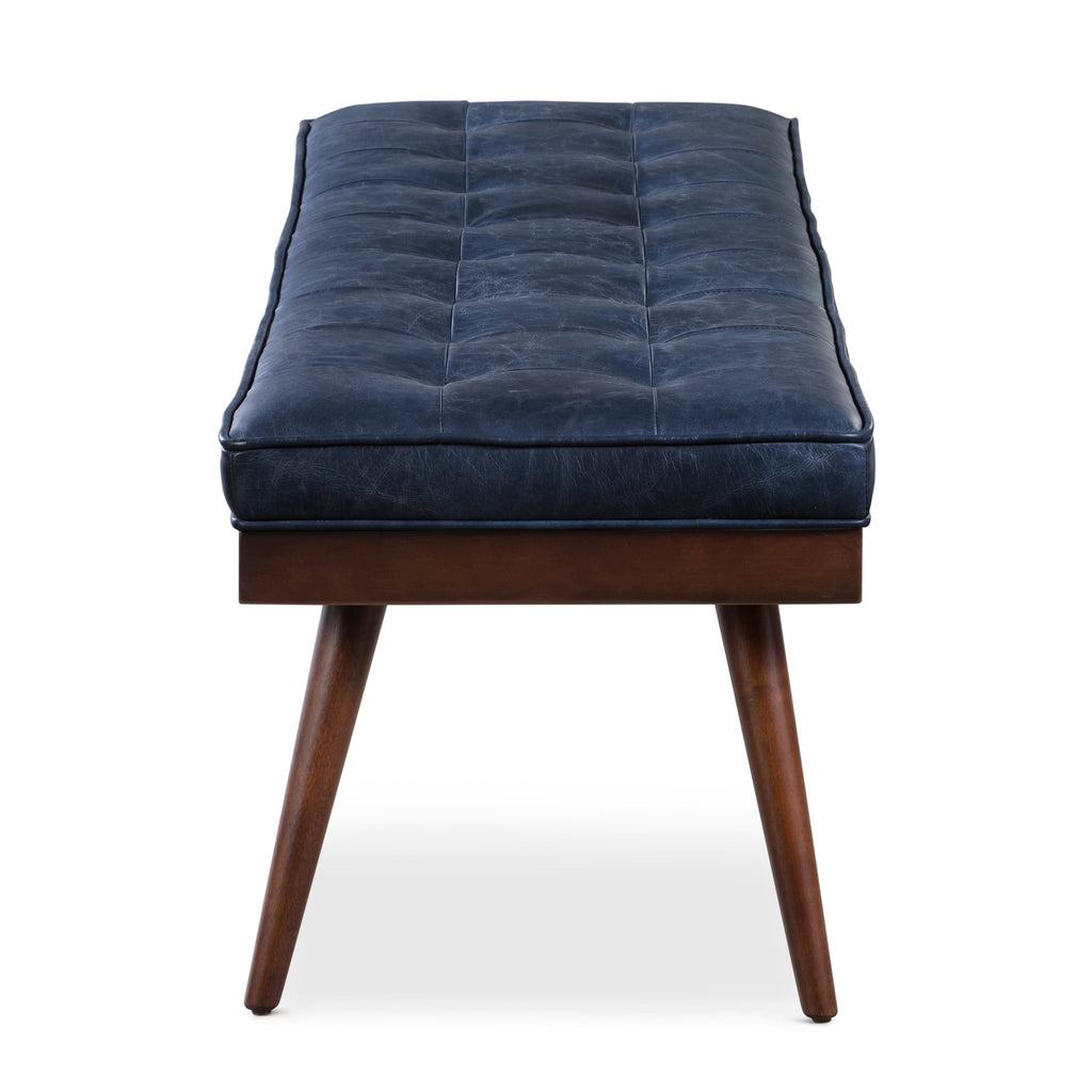 Leather Bench | Midnight Blue
