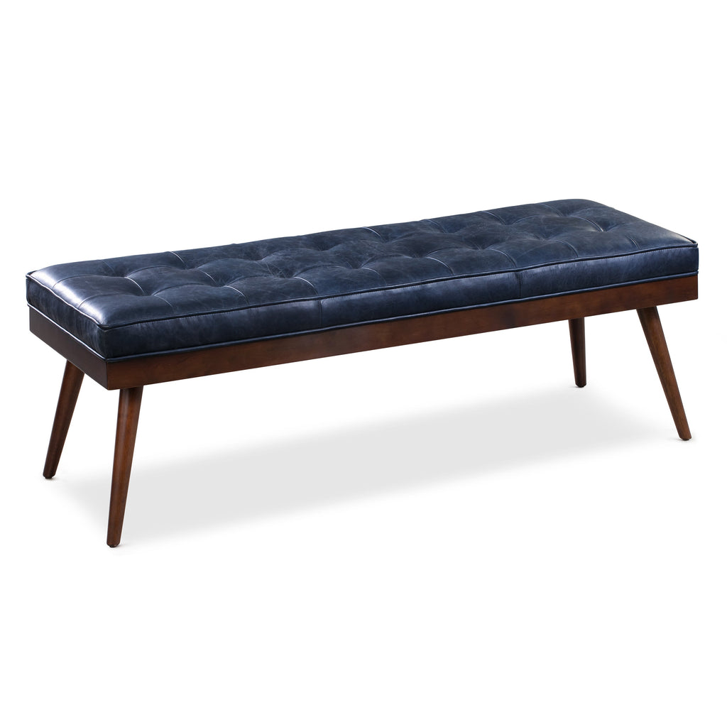 Leather Bench | Midnight Blue