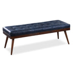 Leather Bench | Midnight Blue