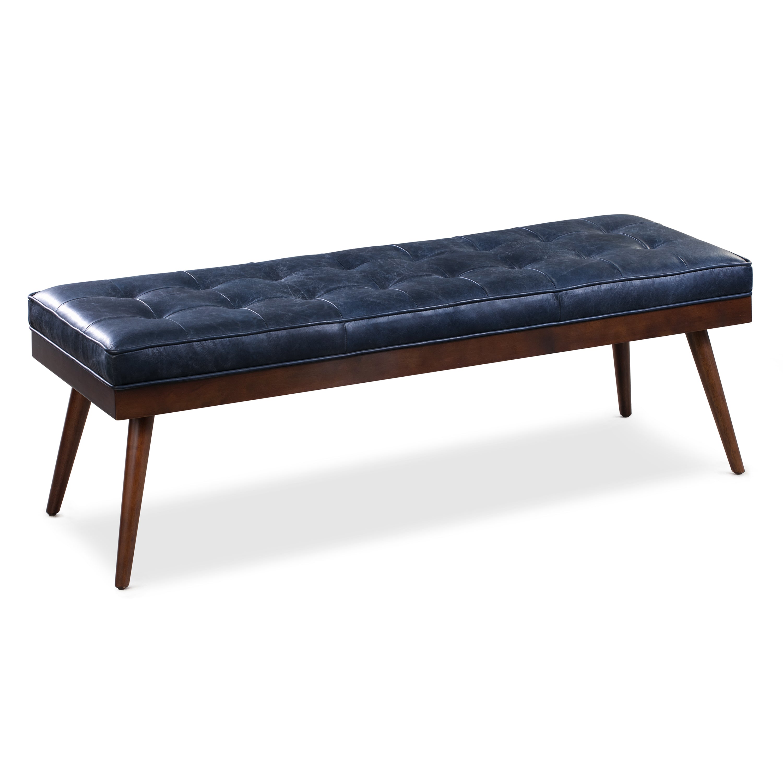 Leather Bench | Midnight Blue