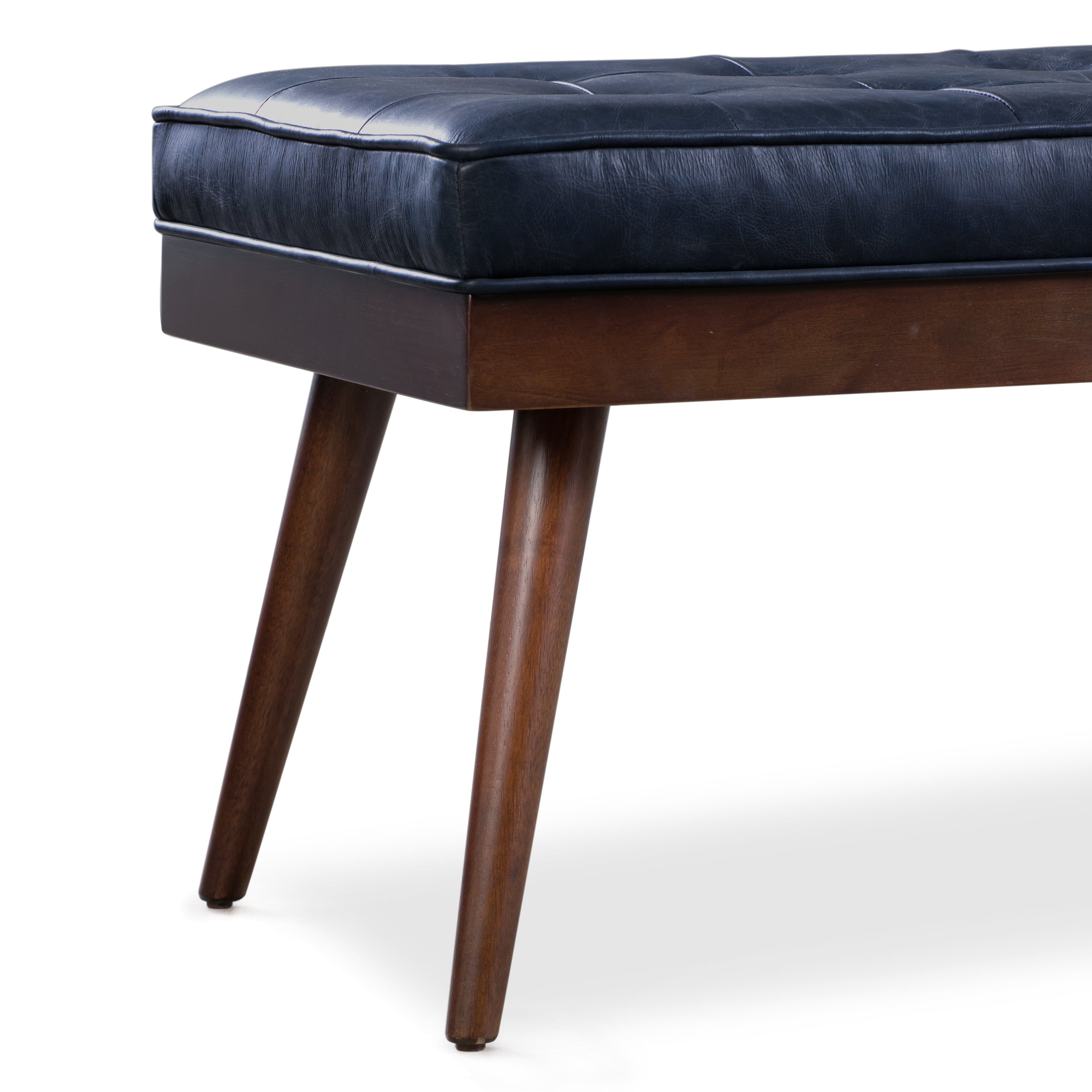 Leather Bench | Midnight Blue