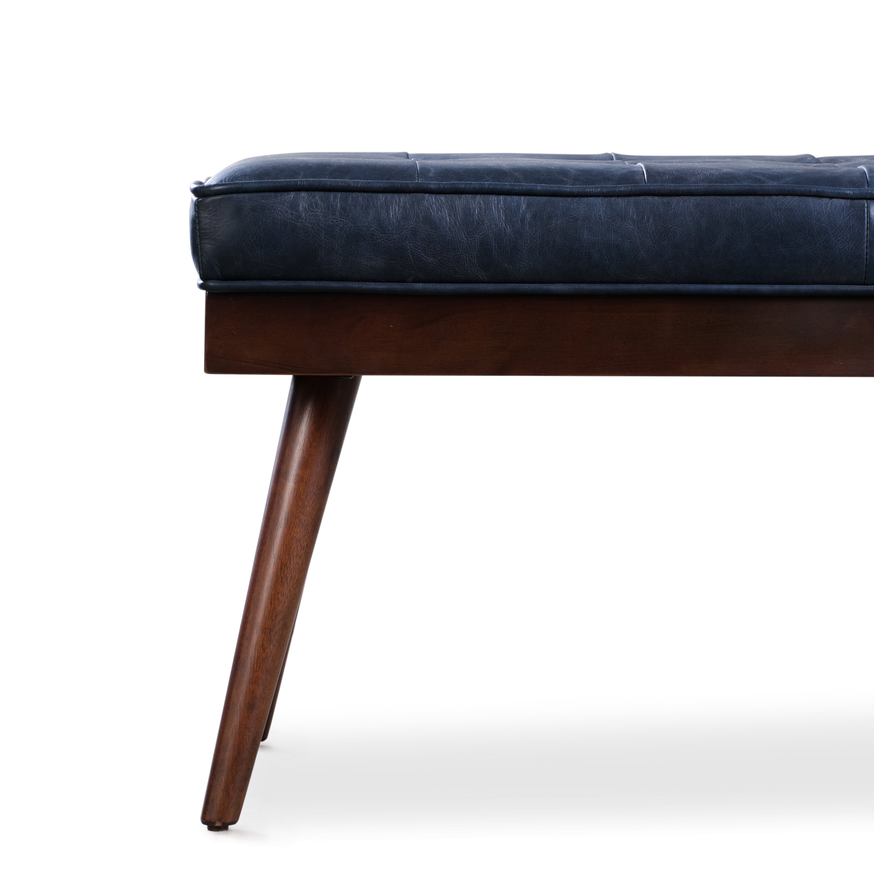 Leather Bench | Midnight Blue