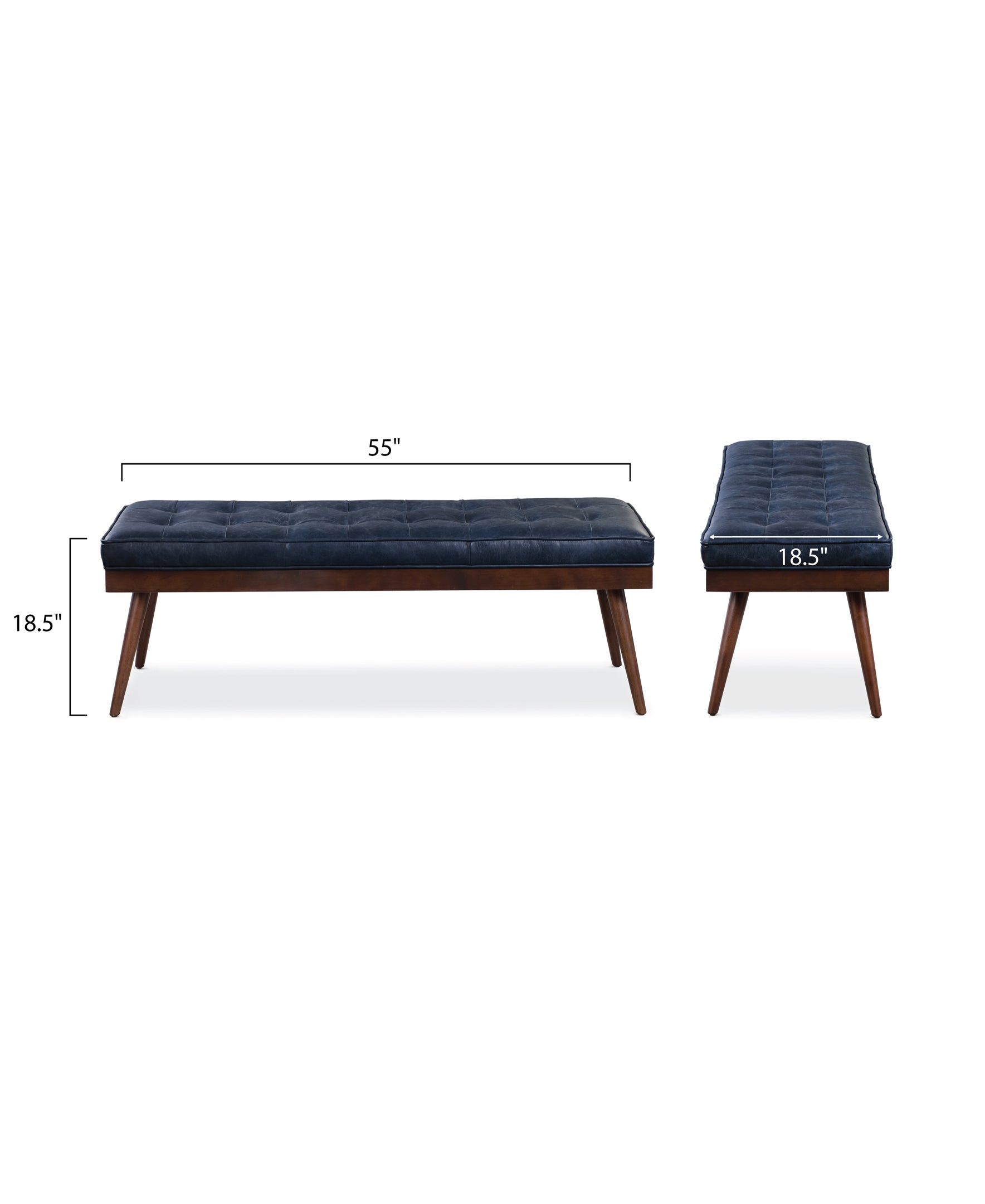 Leather Bench | Midnight Blue