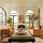 Leather Bench | Olivine Green