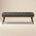 Leather Bench | Olivine Green