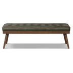 Leather Bench | Olivine Green