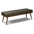 Leather Bench | Olivine Green