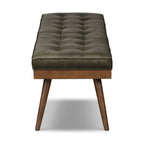 Leather Bench | Olivine Green