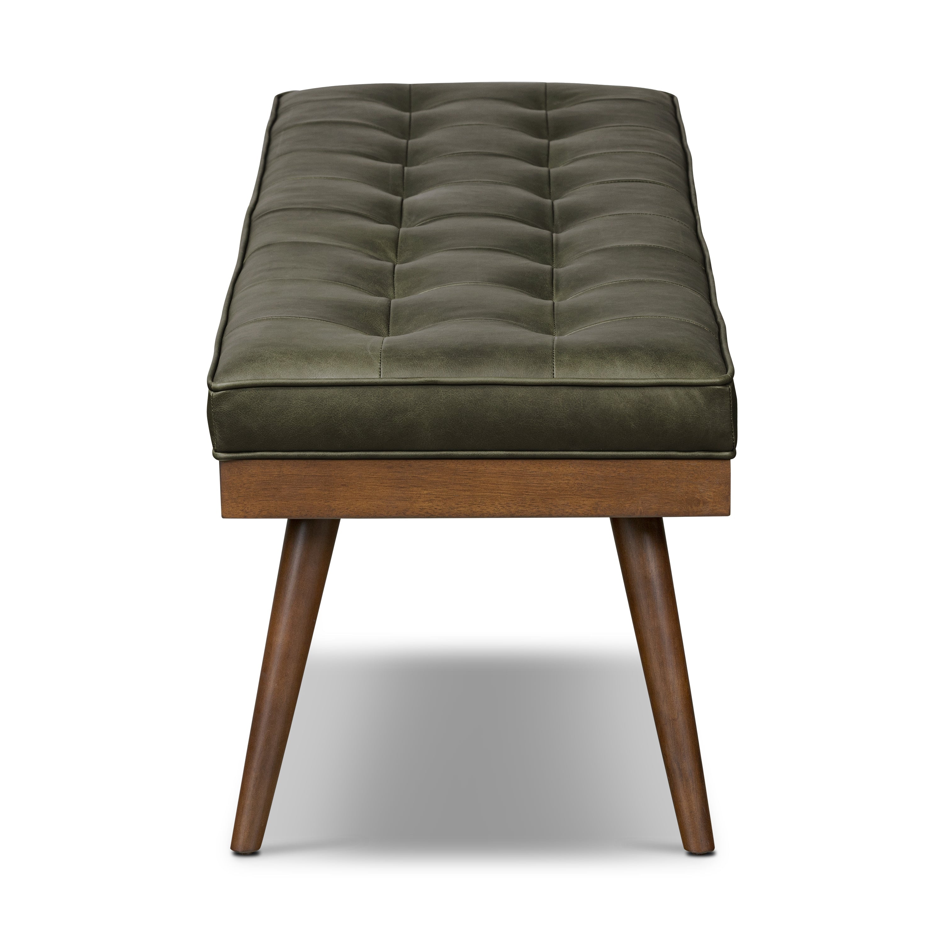Leather Bench | Olivine Green