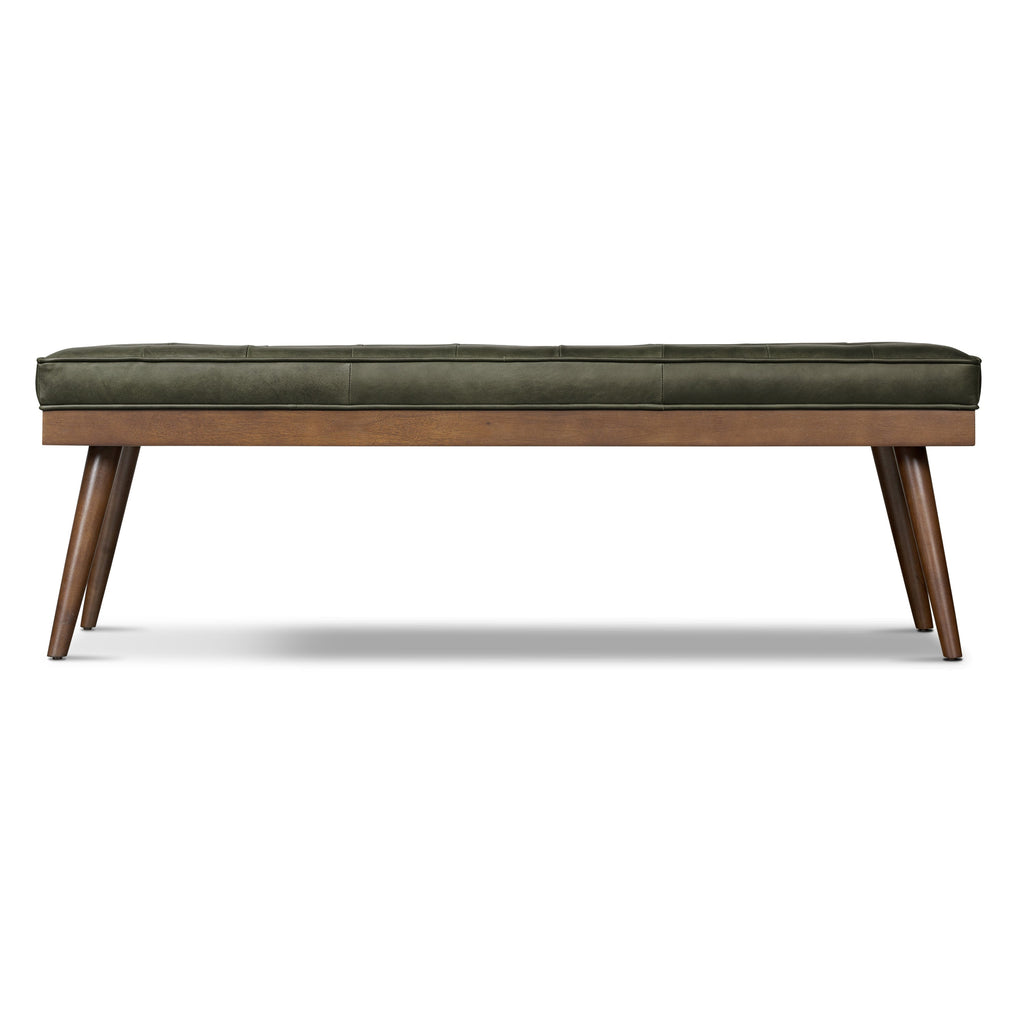 Leather Bench | Olivine Green