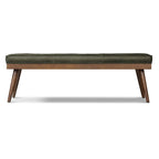 Leather Bench | Olivine Green