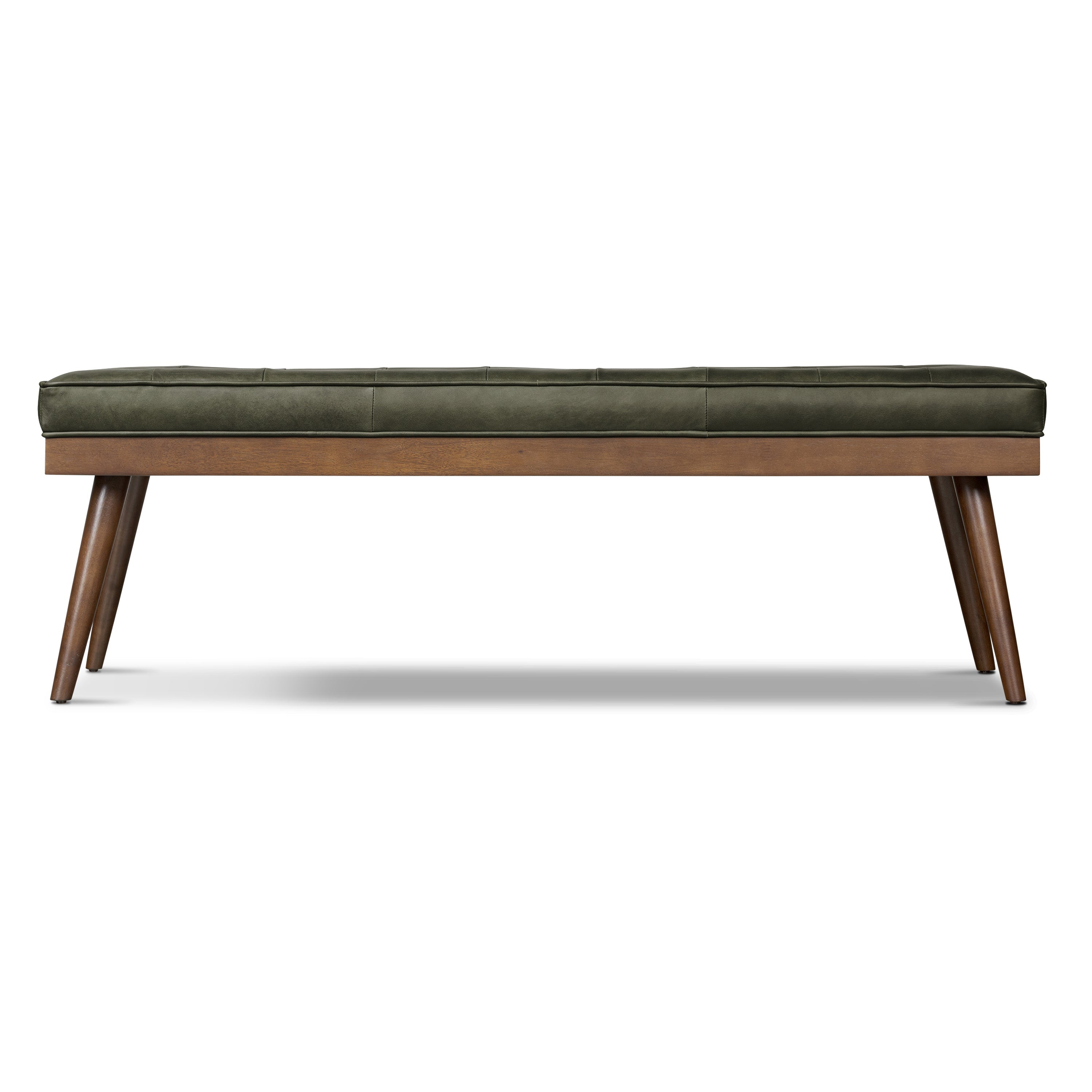 Leather Bench | Olivine Green