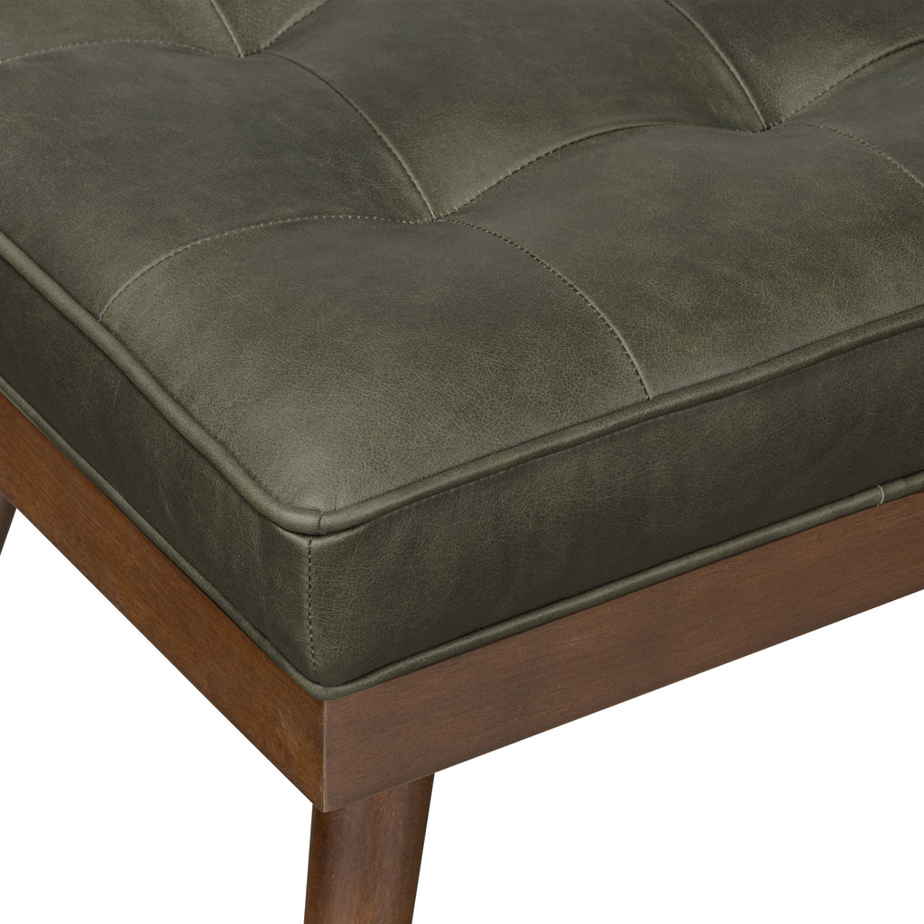 Leather Bench | Olivine Green
