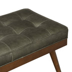 Leather Bench | Olivine Green