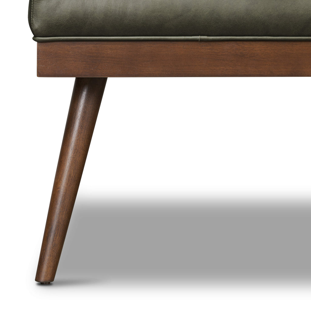Leather Bench | Olivine Green