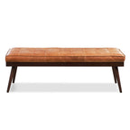 Leather Bench | Cognac Tan