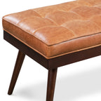 Leather Bench | Cognac Tan