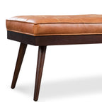 Leather Bench | Cognac Tan