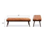 Leather Bench | Cognac Tan