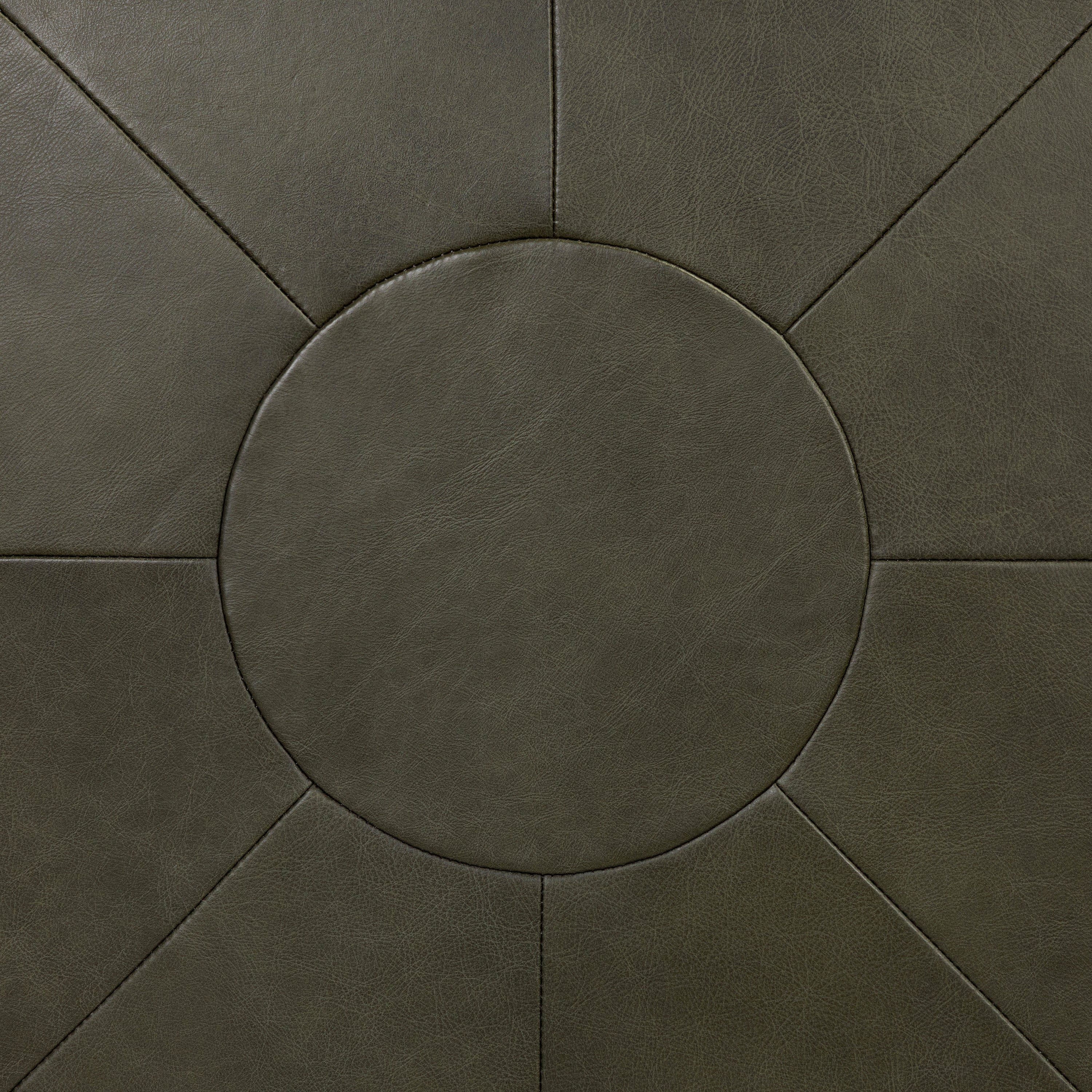 Leather Ottoman | Olivine Green