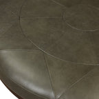 Leather Ottoman | Olivine Green