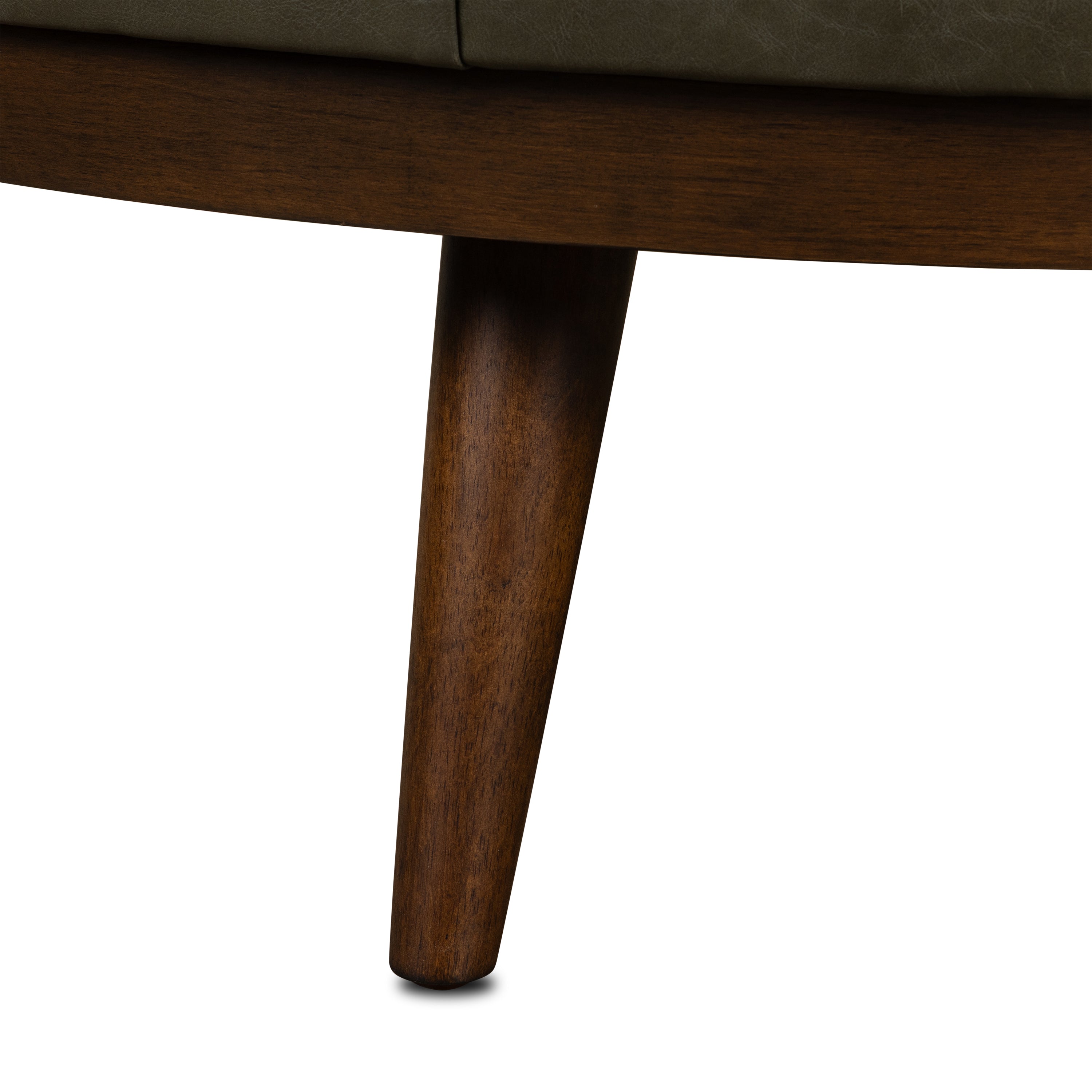 Leather Ottoman | Olivine Green