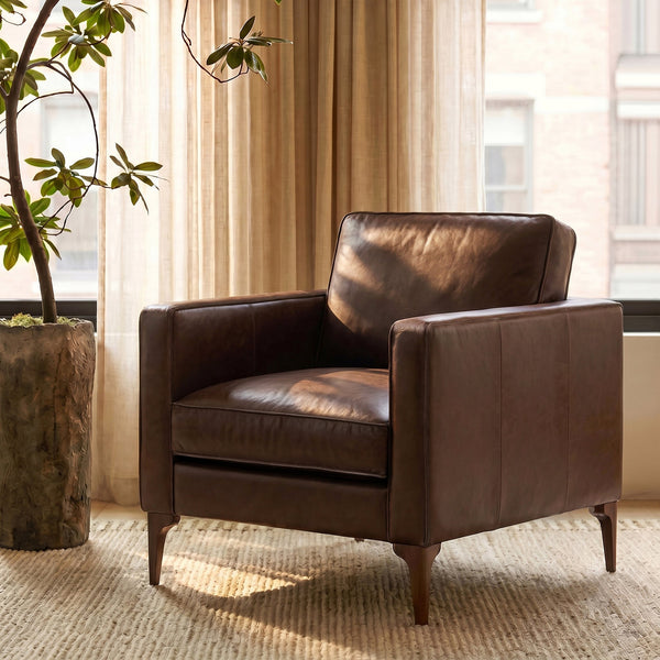 Leather Lounge Chair | Chocolate Brown
