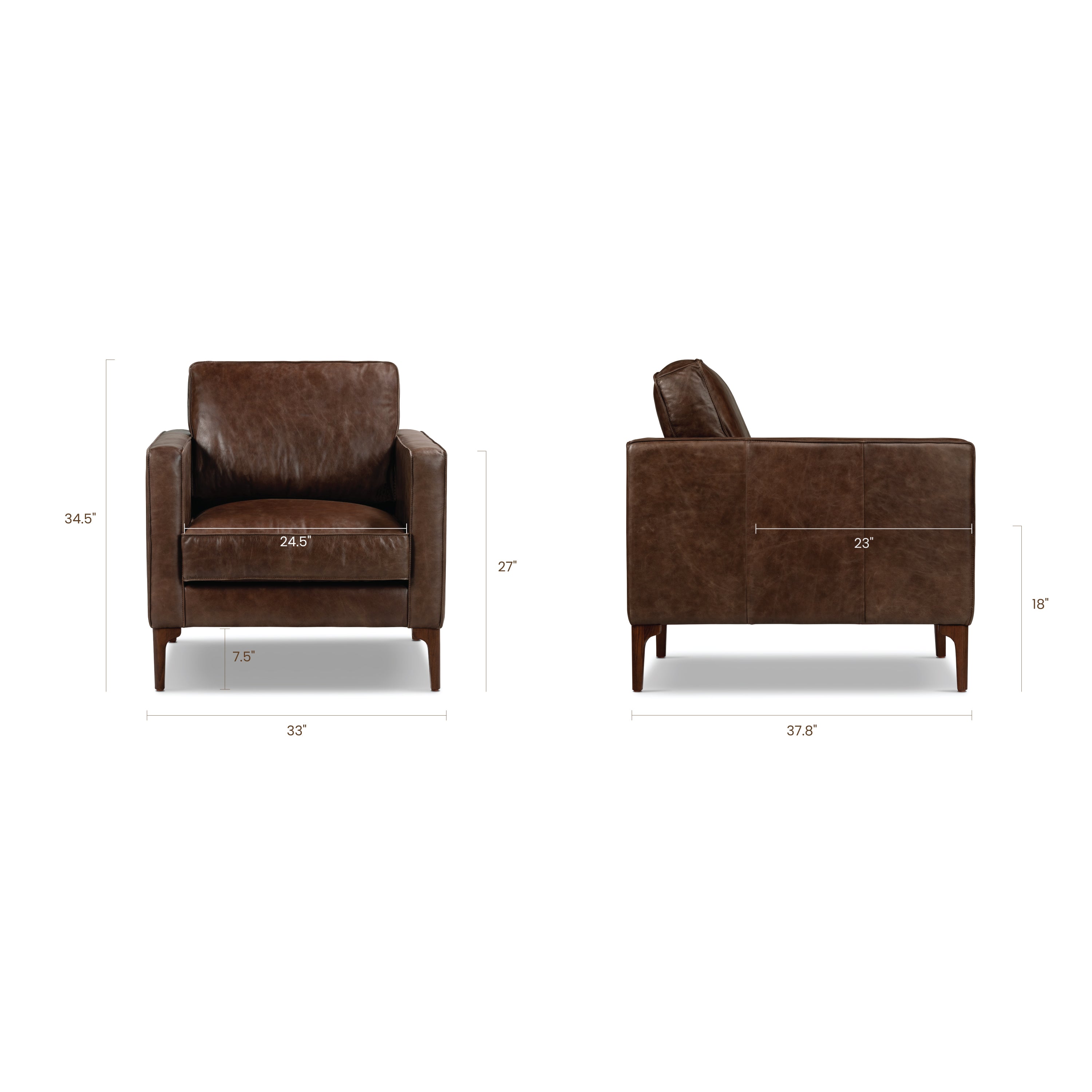 Leather Lounge Chair | Chocolate Brown