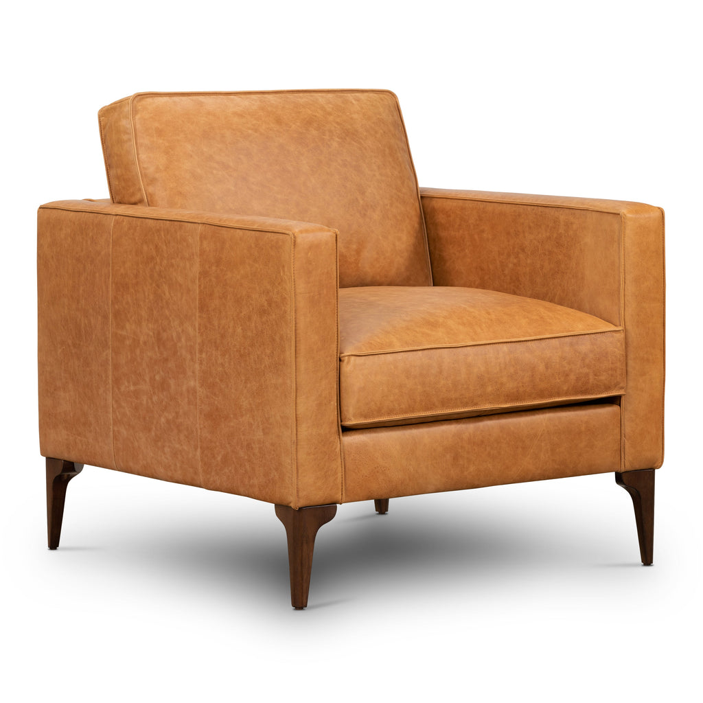 Leather Lounge Chair | Cognac Tan