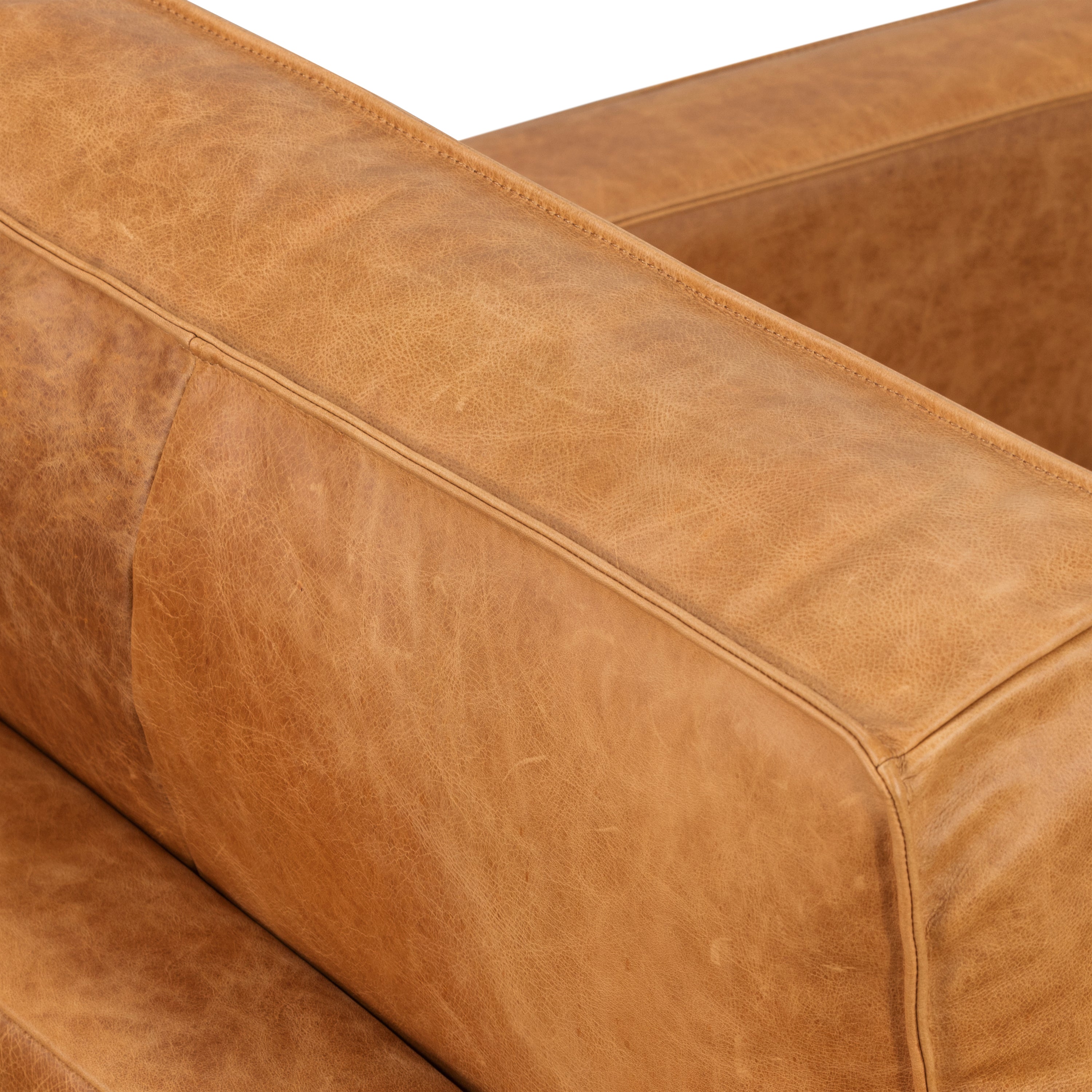 Leather Lounge Chair | Cognac Tan