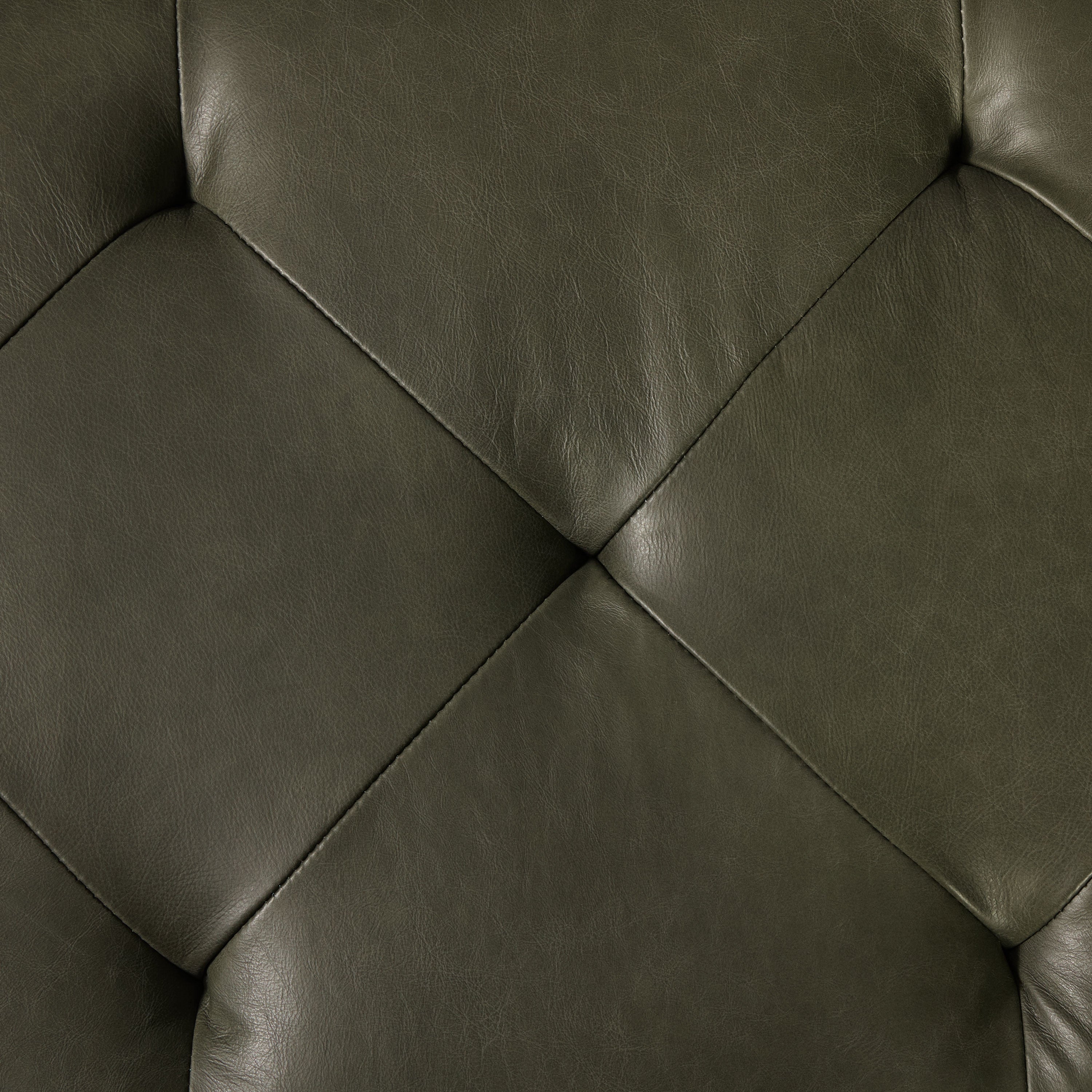 Leather Storage Ottoman | Olivine Green