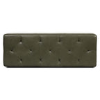 Leather Storage Ottoman | Olivine Green